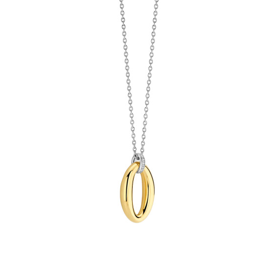 TI SENTO 34091ZY ogrlica Classic Soft Oval Sterling Silver 925 Yellow gold plated