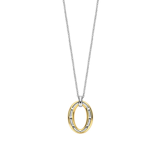 TI SENTO 34091ZY ogrlica Classic Soft Oval Sterling Silver 925 Yellow gold plated