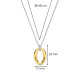 TI SENTO 34091ZY ogrlica Classic Soft Oval Sterling Silver 925 Yellow gold plated