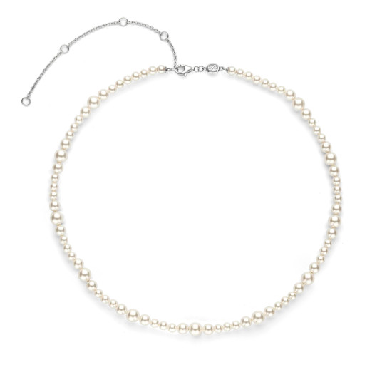TI SENTO 34094PW/42 ogrlica Modern Shell Pearl White Silver Platinum Plated Variation in size