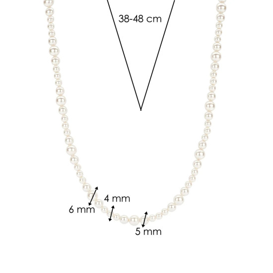 TI SENTO 34094PW/42 ogrlica Modern Shell Pearl White Silver Platinum Plated Variation in size