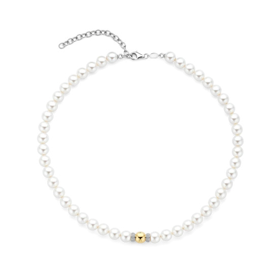 TI SENTO 34112YP ogrlica Shell Pearl 8mm Yellow Gold Plated Bestseller