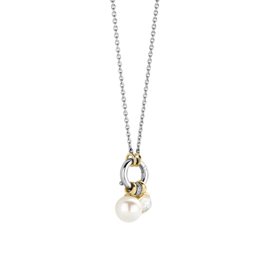 TI SENTO 34114YP ogrlica Mother of Pearl Sterling Silver 925 Yellow Gold Plated
