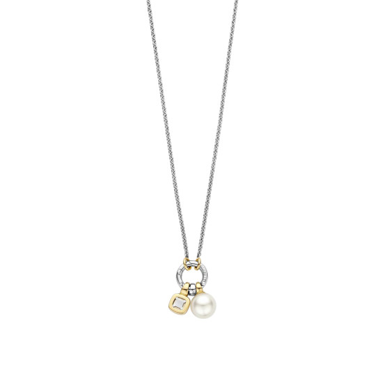 TI SENTO 34114YP ogrlica Mother of Pearl Sterling Silver 925 Yellow Gold Plated