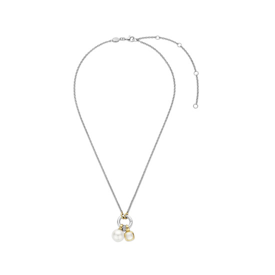TI SENTO 34114YP ogrlica Mother of Pearl Sterling Silver 925 Yellow Gold Plated