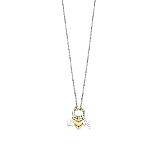 TI SENTO 34115ZY ogrlica Love Faith Hope Sterling Silver 925 Yellow Gold Plated Ljubav Vera Nada