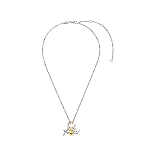 TI SENTO 34115ZY ogrlica Love Faith Hope Sterling Silver 925 Yellow Gold Plated Ljubav Vera Nada
