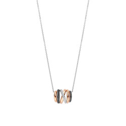 TI SENTO 34116BR ogrlica Honeycomb Crossover Sterling Silver 925 Black Rose Gold Plated 