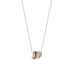 TI SENTO 34116BR ogrlica Honeycomb Crossover Sterling Silver 925 Black Rose Gold Plated 
