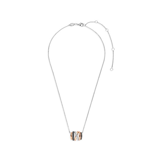 TI SENTO 34116BR ogrlica Honeycomb Crossover Sterling Silver 925 Black Rose Gold Plated 