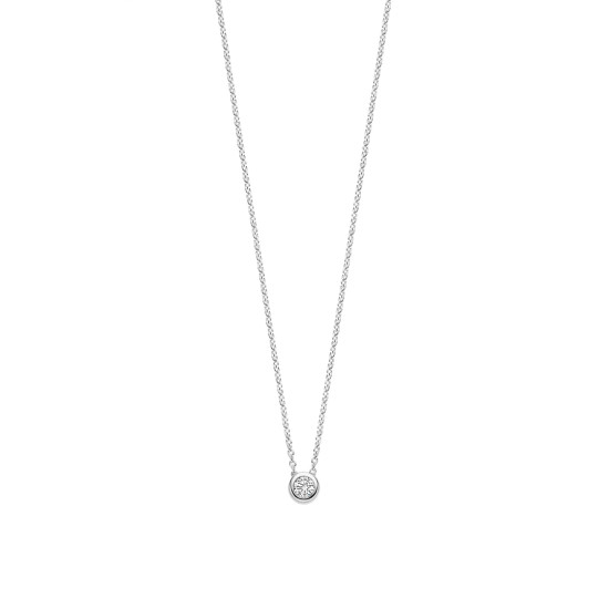 TI SENTO 34124ZI ogrlica Classic Zirconia White 5mm Sterling Silver 925 Platinum Plated
