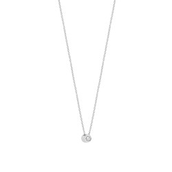 TI SENTO 34124ZI ogrlica Classic Zirconia White 5mm Sterling Silver 925 Platinum Plated