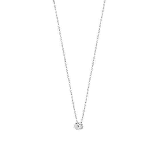 TI SENTO 34124ZI ogrlica Classic Zirconia White 5mm Sterling Silver 925 Platinum Plated