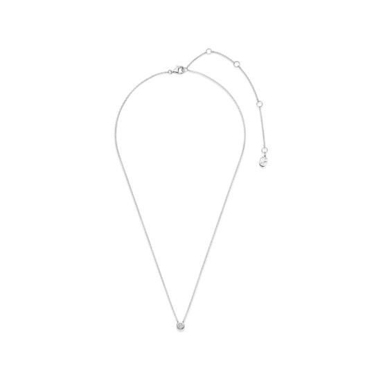 TI SENTO 34124ZI ogrlica Classic Zirconia White 5mm Sterling Silver 925 Platinum Plated