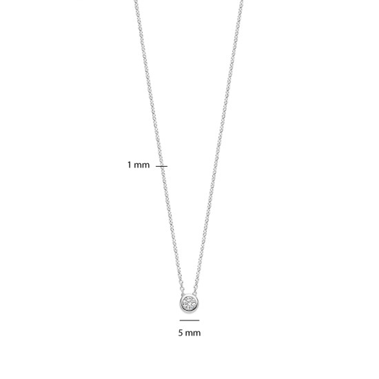 TI SENTO 34124ZI ogrlica Classic Zirconia White 5mm Sterling Silver 925 Platinum Plated