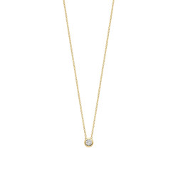 TI SENTO 34124ZY ogrlica Classic Zirconia White 5mm Sterling Silver 925 Yellow Gold Plated