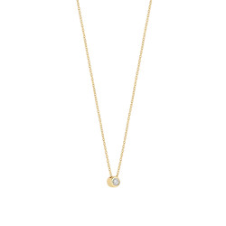 TI SENTO 34124ZY ogrlica Classic Zirconia White 5mm Sterling Silver 925 Yellow Gold Plated