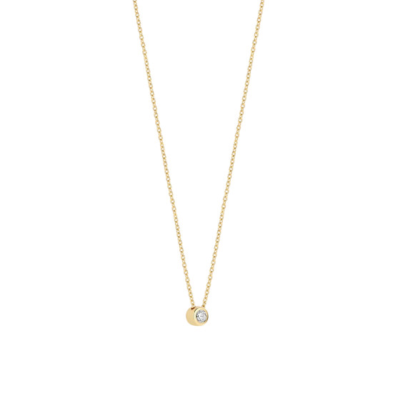 TI SENTO 34124ZY ogrlica Classic Zirconia White 5mm Sterling Silver 925 Yellow Gold Plated