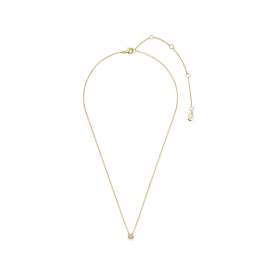 TI SENTO 34124ZY ogrlica Classic Zirconia White 5mm Sterling Silver 925 Yellow Gold Plated