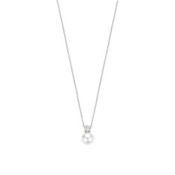 TI SENTO 34125PW ogrlica Zirconia Shell Pearl White Sterling Silver 925 Platinum Plated 12mm