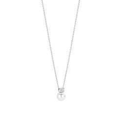 TI SENTO 34125PW ogrlica Zirconia Shell Pearl White Sterling Silver 925 Platinum Plated 12mm