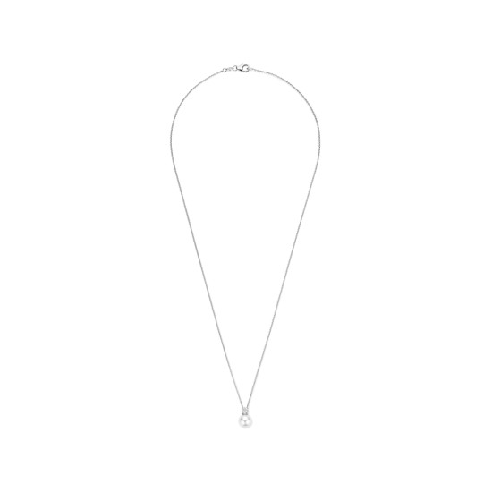 TI SENTO 34125PW ogrlica Zirconia Shell Pearl White Sterling Silver 925 Platinum Plated 12mm