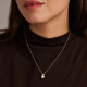 TI SENTO 34125PW ogrlica Zirconia Shell Pearl White Sterling Silver 925 Platinum Plated 12mm