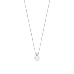 TI SENTO 34125YP ogrlica Zirconia Yellow Gold Plated Shell Pearl White Sterling Silver 925 Platinum Plated 12mm 