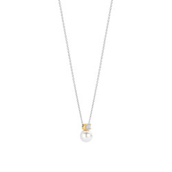 TI SENTO 34125YP ogrlica Zirconia Yellow Gold Plated Shell Pearl White Sterling Silver 925 Platinum Plated 12mm 