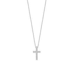 TI SENTO 34130ZI ogrlica Cross Hand-set Zirconia Sterling Silver 925 Platinum Plated  11mm x 21mm