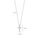 TI SENTO 34130ZI ogrlica Cross Hand-set Zirconia Sterling Silver 925 Platinum Plated  11mm x 21mm