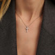 TI SENTO 34130ZI ogrlica Cross Hand-set Zirconia Sterling Silver 925 Platinum Plated  11mm x 21mm