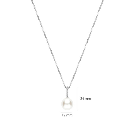 TI SENTO 34153PW/42 ogrlica Icon Pearl 12mm Premium 925 Sterling Silver Statement Jewelry & Classic Style