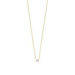TI SENTO 3894ZY/42 ogrlica Classic Zirconia White Yellow Gold Plated 925 Sterling Silver Minimalistic 6mm