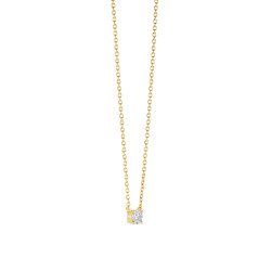 TI SENTO 3894ZY/42 ogrlica Classic Zirconia White Yellow Gold Plated 925 Sterling Silver Minimalistic 6mm