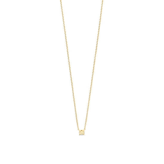 TI SENTO 3894ZY/42 ogrlica Classic Zirconia White Yellow Gold Plated 925 Sterling Silver Minimalistic 6mm