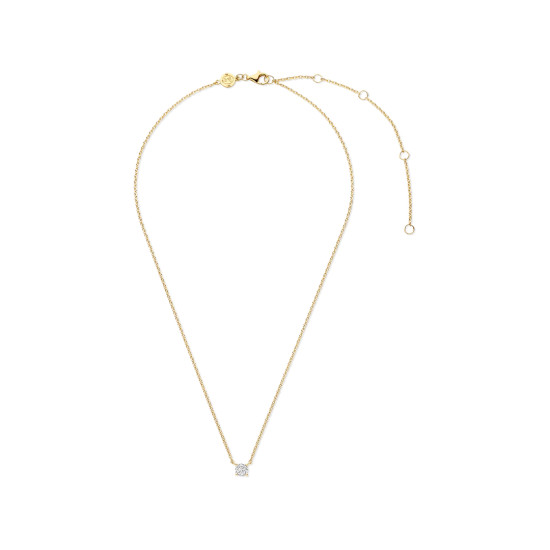 TI SENTO 3894ZY/42 ogrlica Classic Zirconia White Yellow Gold Plated 925 Sterling Silver Minimalistic 6mm