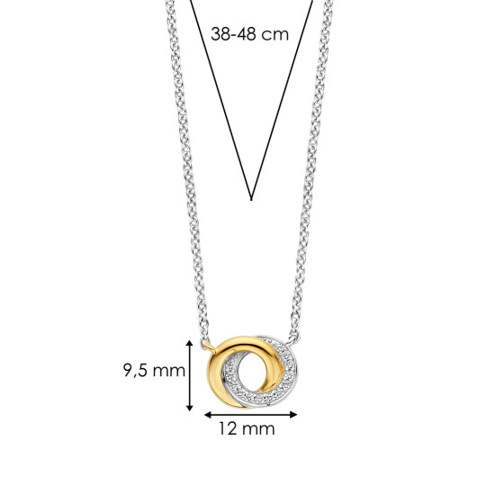 TI SENTO 3915ZY/42 ogrlica Forever Connected Two Tone Plated 925 Sterling Silver 12mm