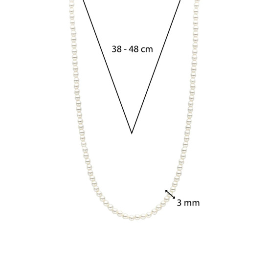 TI SENTO 3962PW/42 ogrlica Minimalist Shell Pearl Sterling Silver 925 Platinum Plated