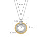TI SENTO 6833ZY ogrlica Structure Circle Zirconia White Sterling Silver 925 Yellow Gold Plated