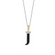 TI SENTO 6840BL_J ogrlica Letters J Personal Signature Zirconia Black Emajl Sterling Silver 925 Yellow Gold Plated Slovo J