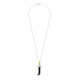 TI SENTO 6840BL_J ogrlica Letters J Personal Signature Zirconia Black Emajl Sterling Silver 925 Yellow Gold Plated Slovo J