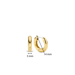 TI SENTO 7210YS mindjuše alke Classic Small Sterling Silver 925 Yellow Gold Plated 14mm