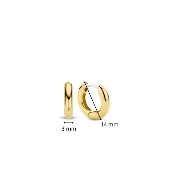 TI SENTO 7210YS mindjuše alke Classic Small Sterling Silver 925 Yellow Gold Plated 14mm