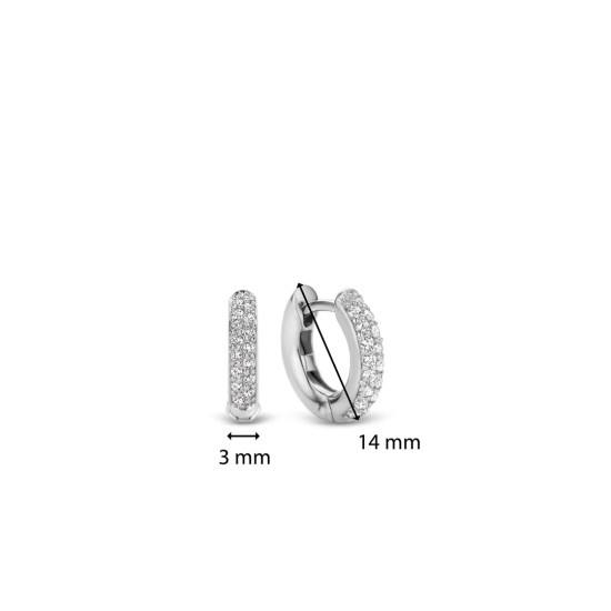 TI SENTO 7210ZI mindjuše alke Stardust Small Tennis Zirconia White 925 Sterling Silver 14mm