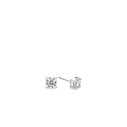 TI SENTO 7319ZI mindjuše Classic White Zirconia Minimalistic 925 Sterling Silver 6mm