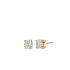 TI SENTO 7319ZY mindjuše Classic Zirconia White Yellow Gold Plated 925 Sterling Silver 7mm