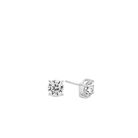 TI SENTO 7321ZI mindjuše Classic White Zirconia Minimalistic 925 Sterling Silver 8mm