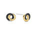 TI SENTO 7784BY mindjuše Forever Connected Black Zirconia Sterling Silver 925 Yellow Gold Plated 8mm