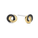 TI SENTO 7784BY mindjuše Forever Connected Black Zirconia Sterling Silver 925 Yellow Gold Plated 8mm